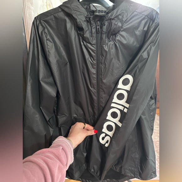 ADIDAS Women’s Black Windbreaker, Size Medium. - Picture 2 of 8